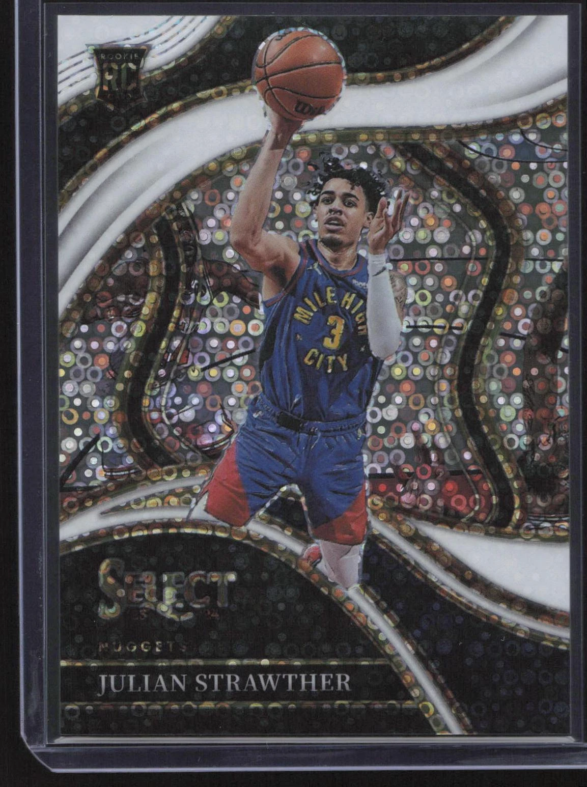 2023-24 Panini Select Julian Strawther White Disco Courtside Prizm #/75 Rookie