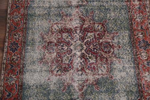 Tappeto orientale effetto invecchiato 4x7 vintage tradizionale lana floreale annodato a mano - Foto 8 di 11