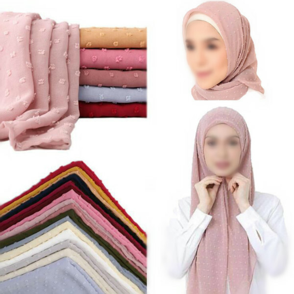 Womens Plain Chiffon Scarf Hijab Shawls Muslim Head Wraps Hair Cover Scarves New