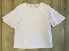 A New Day Flutter Sleeve Rayon Blouse-Women’s Large-Light Pink-Top