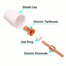 PT31 Plasma Verbrauchsmaterial Set – 55 Teile Mit Elektroden, Düsen, Schildbechern Für Plasmaschneider