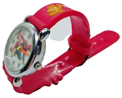 Montre Bracelet Spiderman Pour Enfant - Neuf De Stock, Pile Neuve, Acier Inoxydable, Silicone Rouge
