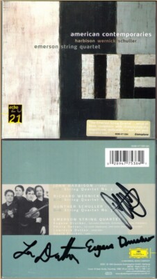 EMERSON STRING QUARTET Signed John HARBISON Richard WERNICH Gunther SCHULLER CD