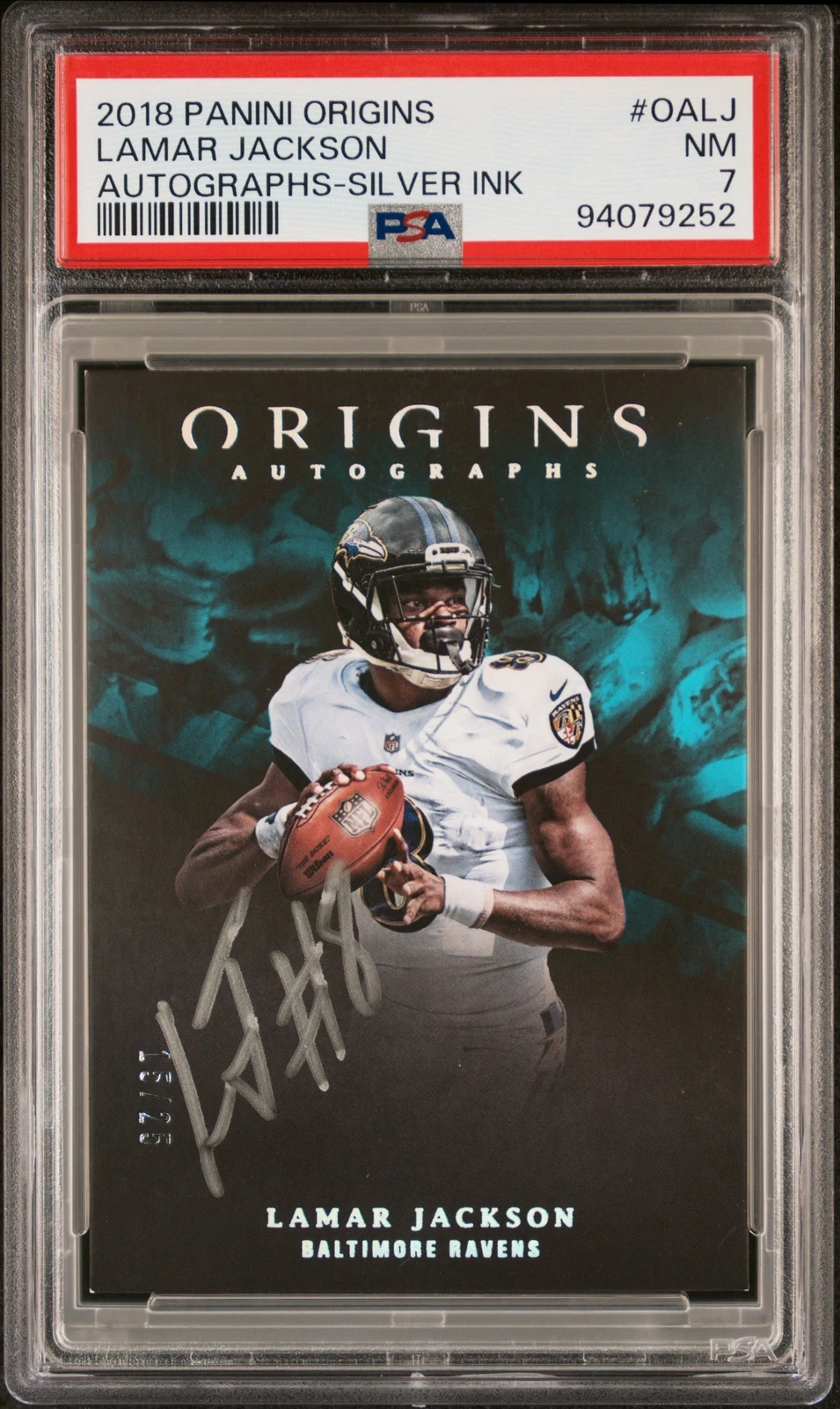 Lamar Jackson Panini Origins Autographs #OALJ Silver Ink