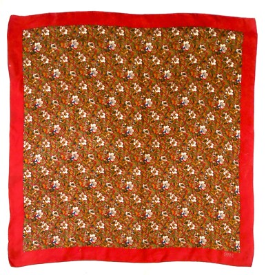 Echo Vintage Seidentuch - detaillierter Blumendruck in satten Farbtönen - 31x31 Zoll