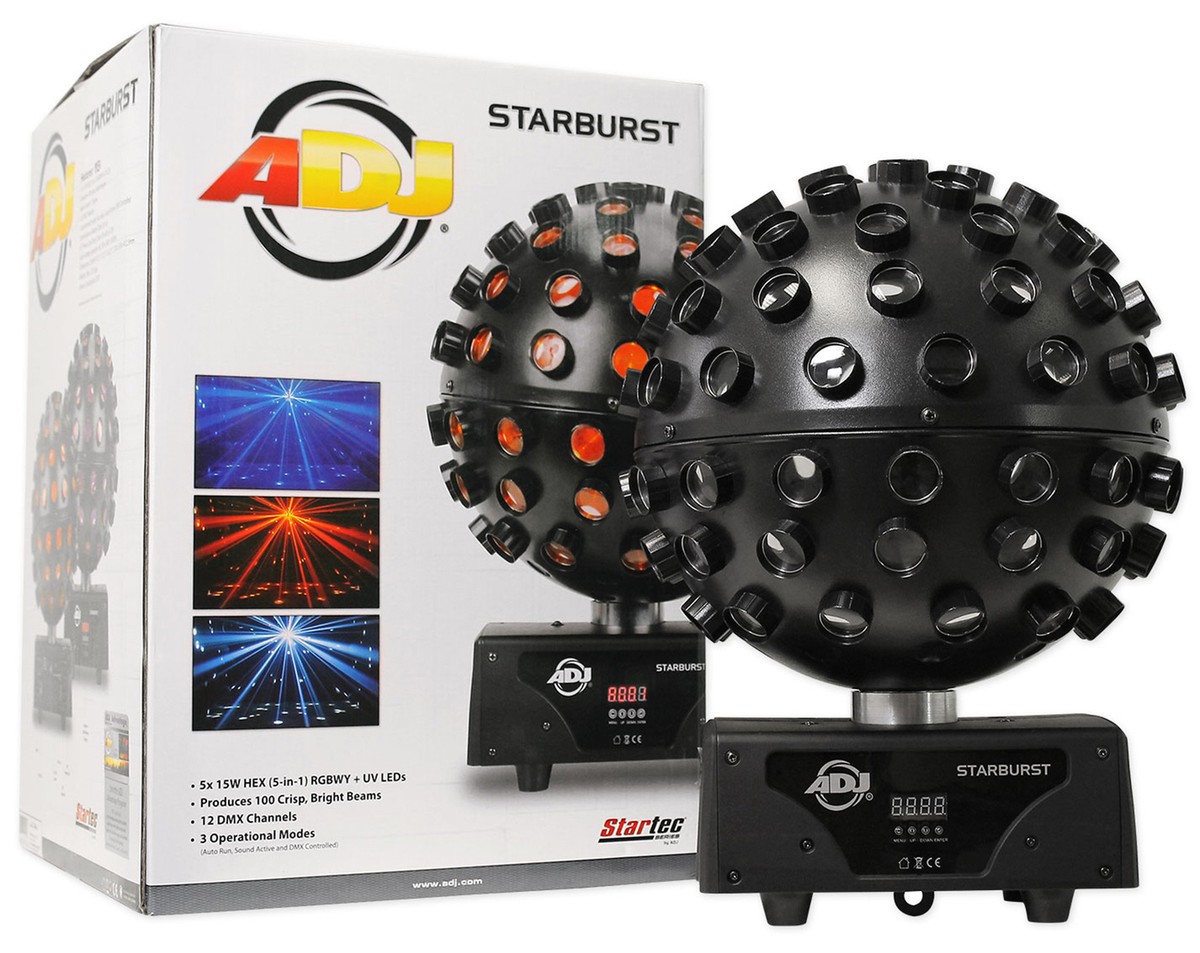 2) American DJ ADJ Starburst Sphere Shooting Beam Effect Lights+