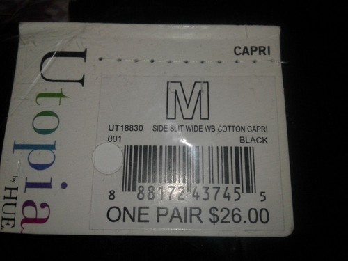 NEU Utopia by Hue Capris mit Knöchelschlitzen & breitem Bund, schwarz - Größe Medium - Bild 5 von 5