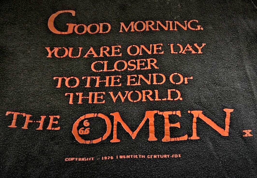 Rare Vintage 70s 1976 The Omen Horror Movie T Shirt European Rated X Satan