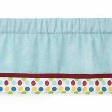 Kids Line Window Valance Animal Parade Nursery Blue Polka Dot Red