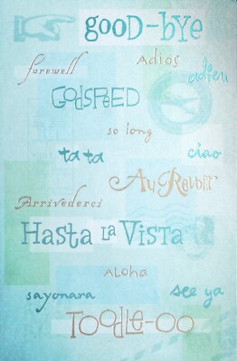 Nice GOODBYE Card, You'll Be Missed Languages by American Greetings + Envelope