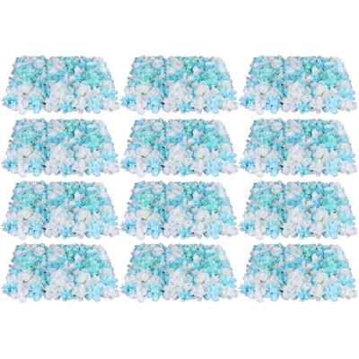 Artificial Silk Rose Flower Wall Panels 12PCS Wedding Valentine's Backdrop Decor
