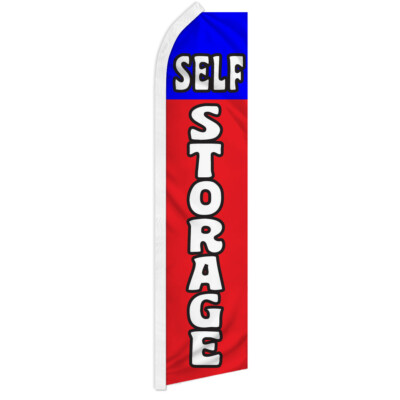 Self Storage Advertising Swooper Feather Flutter Flag Storage RD/BL