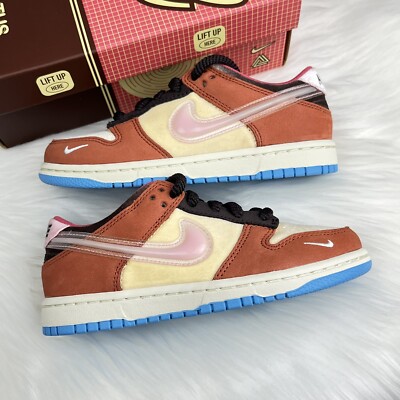 Social Status x Nike Dunk Low PS Free Lunch Strawberry Milk DM3349-600 Size 1Y