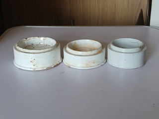 3 Old English Ironstone Stoneware Pot Lid Bases