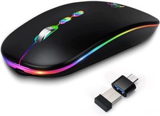 Stylish LED Wireless Mouse: Rechargeable, Silent,  Dual Bluetooth Connectivity