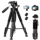 VICTIV 74” Camera Tripod, Tripod for and Phone, 74 Inch, Black 