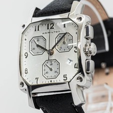 *Exc+5* HAMILTON Lloyd 6319 cronografo al quarzo quadrante argento Swiss Made 35 mm uomo