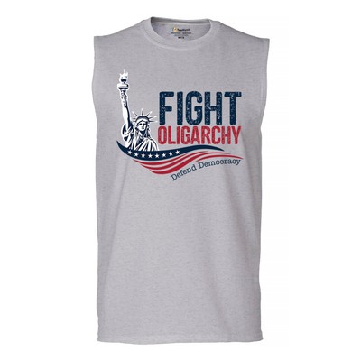 Fight Oligarchy Men's Muscle Shirt American Liberal Democrat Social Justice