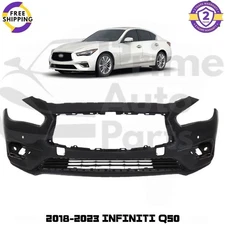 Front Bumper Cover & Lower Grille For 2018-2023 INFINITI Q50