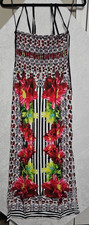 May & July Women's NWT Tropical Floral Maxi Dress Smocked Bodice Size Small