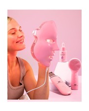 LED Face Mask Light Therapy Premium Spa Kit 4 Pcs - With Ultrason... Fast Ship