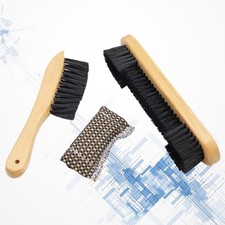 3Pcs Pool Table Felt Cleaner Set Wooden Handle Billiard Brush Kit with Cloth