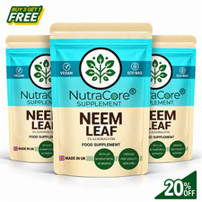 Nutra Core Gélules Feuille de Neem 5500 mg 2% Azadirachtine Bio Détox Vegan