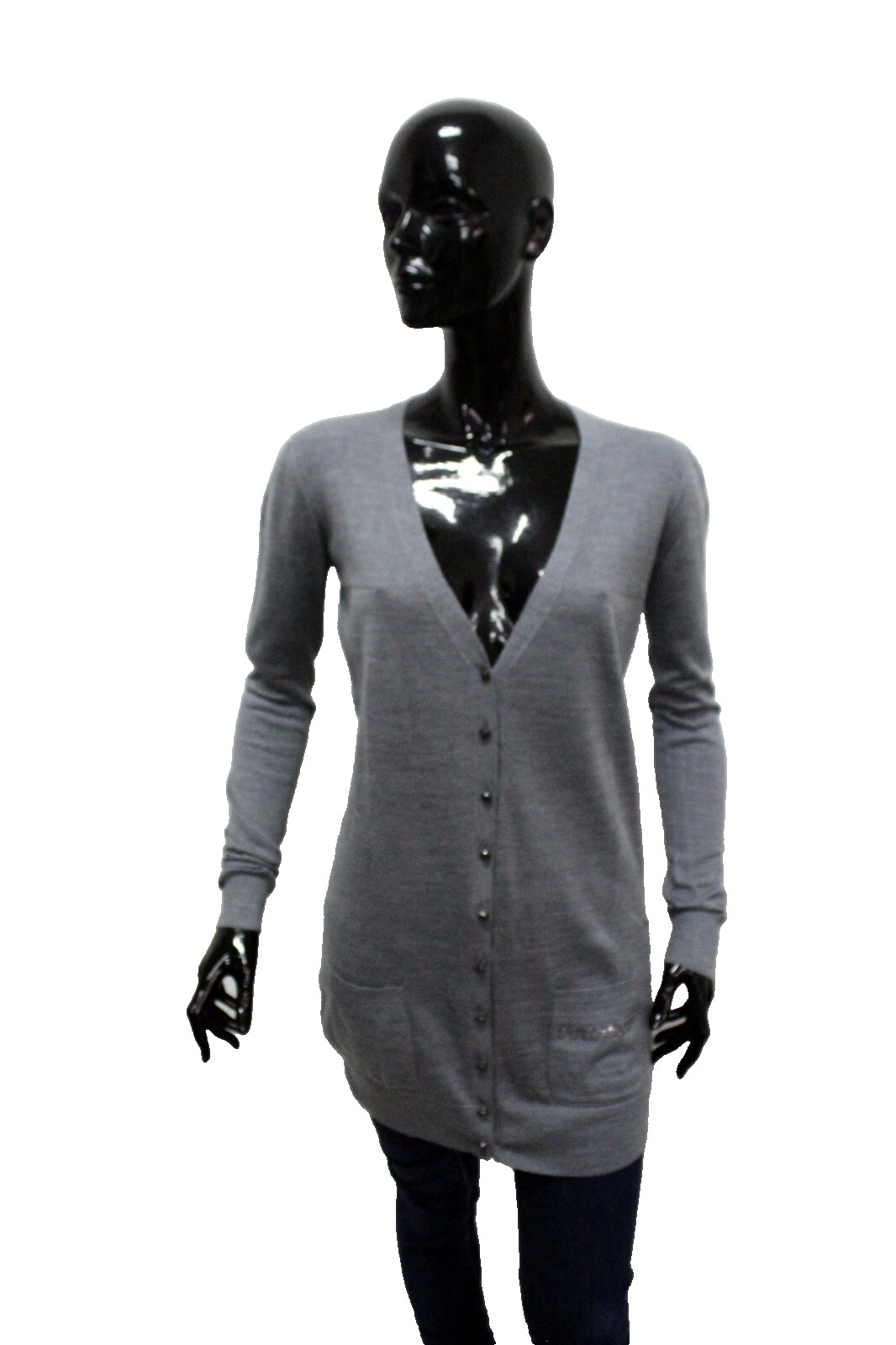 Cardigan Guess Maglione Donna Taglia S Pullover In Cotone Sweater Grigio Logo