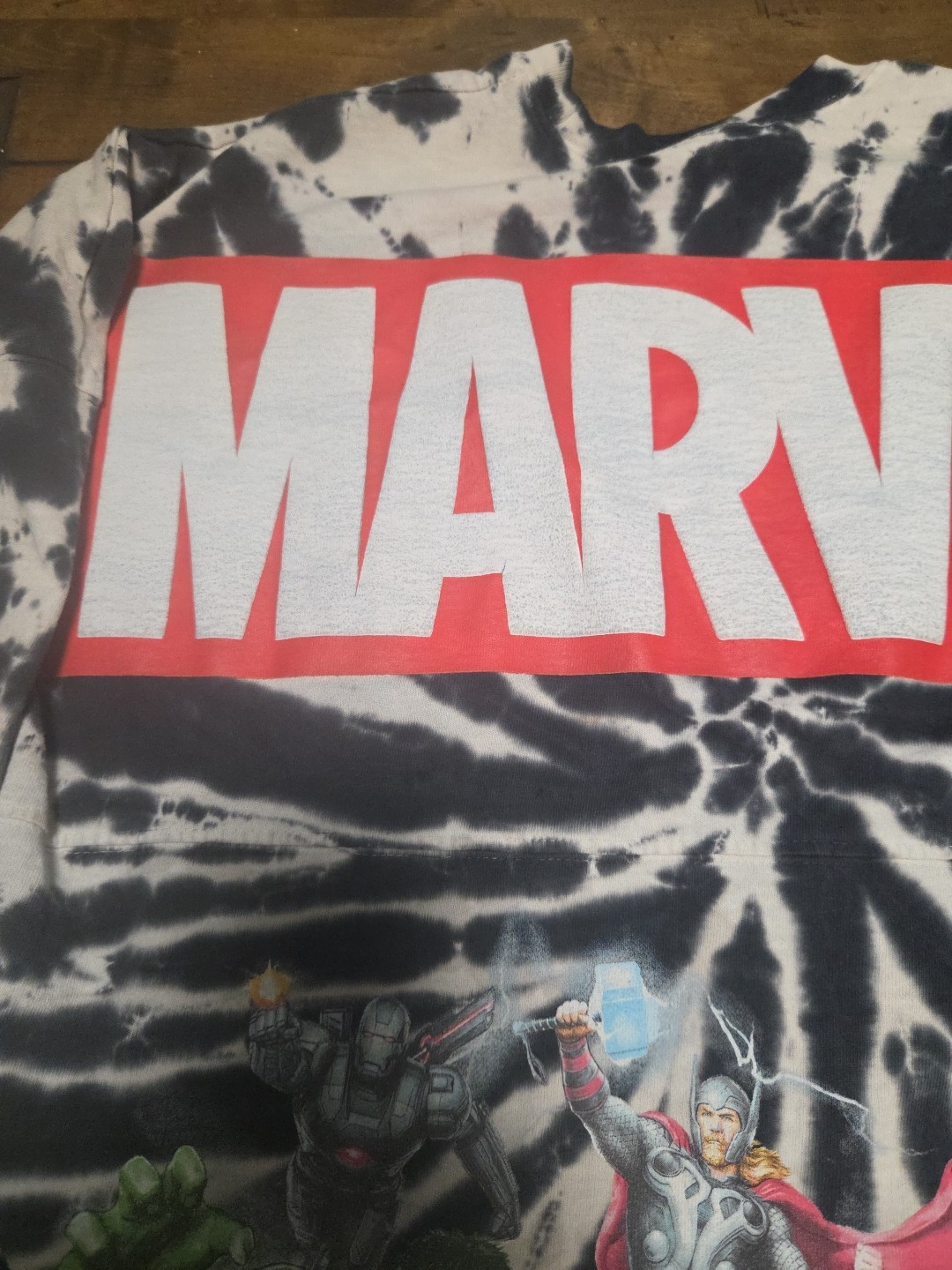 Disney Parks Marvel Avengers Spirit Jersey Tie Dye Small S Captain America Hulk image 7