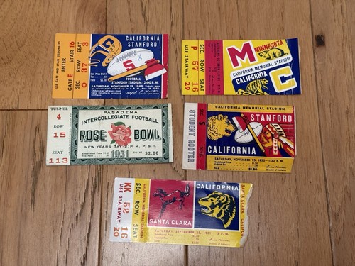 Vintage Lot Of College Football Game Tickets Stubs Rose Bowl Stanford University