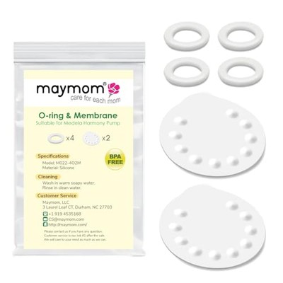 Replacement Parts for Medela Harmony Manual Pump; 4 O-Rings, 2 Membranes by