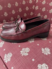 Vintage Women  s Red Leather Cole Haan Tassel Loafers Sizes8B Made In Brazil