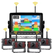 Wireless RV/trailer 7" DVR monitor, 1080P rear view camera BSD  for Truck/Bus...