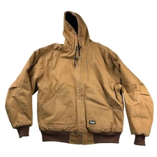 Walls Workwear Mens Brown Quilted Lined Hooded Chore Jacket Size Large