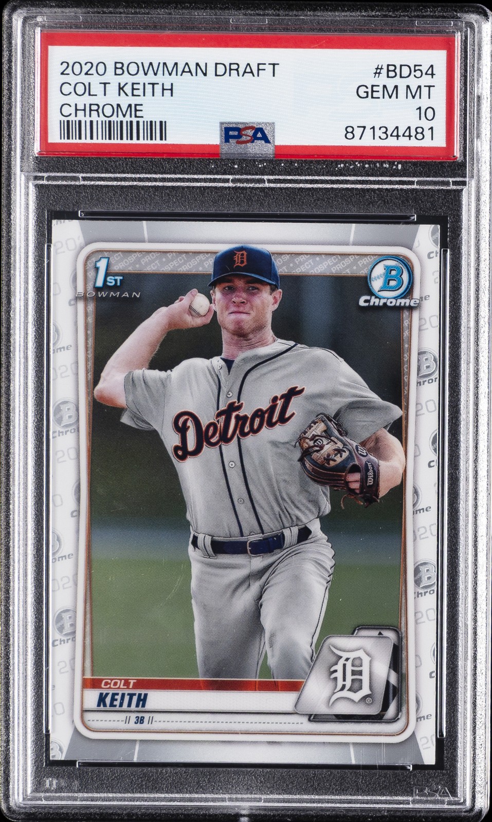 2020 BOWMAN DRAFT CHROME #BD54 COLT KEITH PSA 10