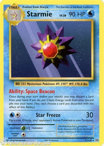 Starmie 31/108 :: Evolutions ::  Rare Mint Pokemon Card