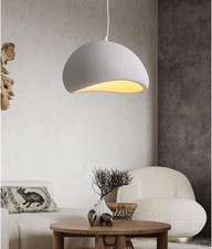 Lampadario a sospensione moderno effetto pietra E27 stile giapponese bianco