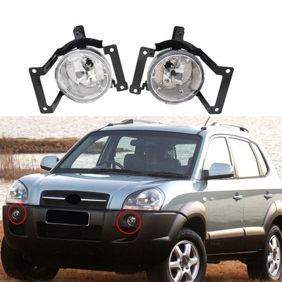 2X Clear Lens Pair Bumper Fog Light Lamp Replacement for Hyundai Tucson 2005-09