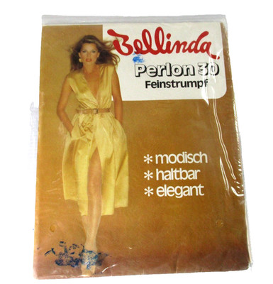 Bellinda Perlon Stockings Vintage Size 8.5-9 Inka 15 Brown Made in Germany BNOS