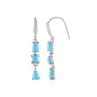 Cavill Sleeping Beauty TüRkis Ohrringe 2,36Ct Blau Topas 925 Silber Platin