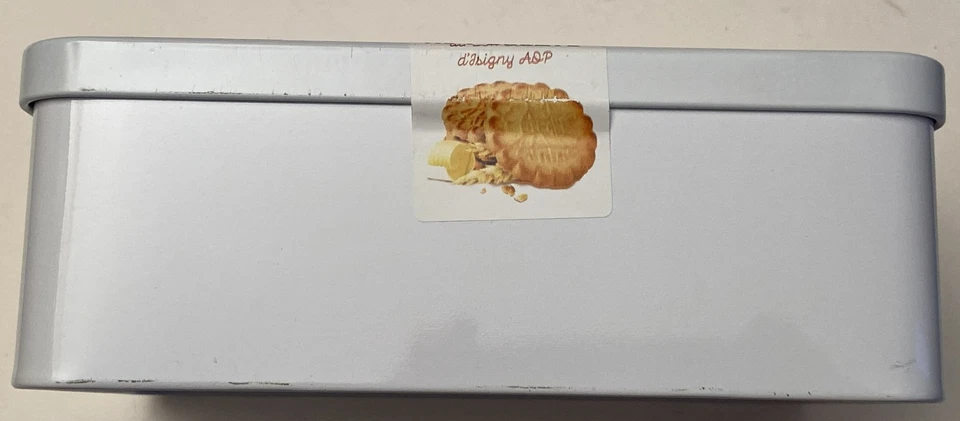 Boîte à sucre ou biscuit rectangulaire en métal "Dieppe" Normandie - Photo 2/4