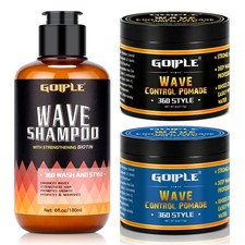 Natural Wave Pomade Strong Hold Easy Wash 360 Wave Training Hair Cream - Wave...