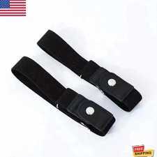 2 Pack No Buckle Elastic Belt Invisible Loop Belt for Jeans Pants