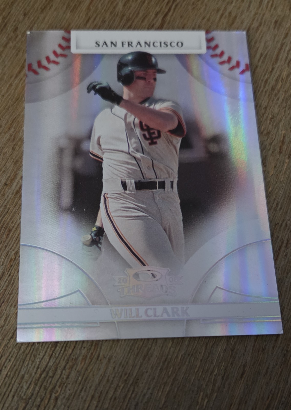 #89/100 2008 Donruss Threads Will Clark #44 Silver Century Proof Dinged Corner