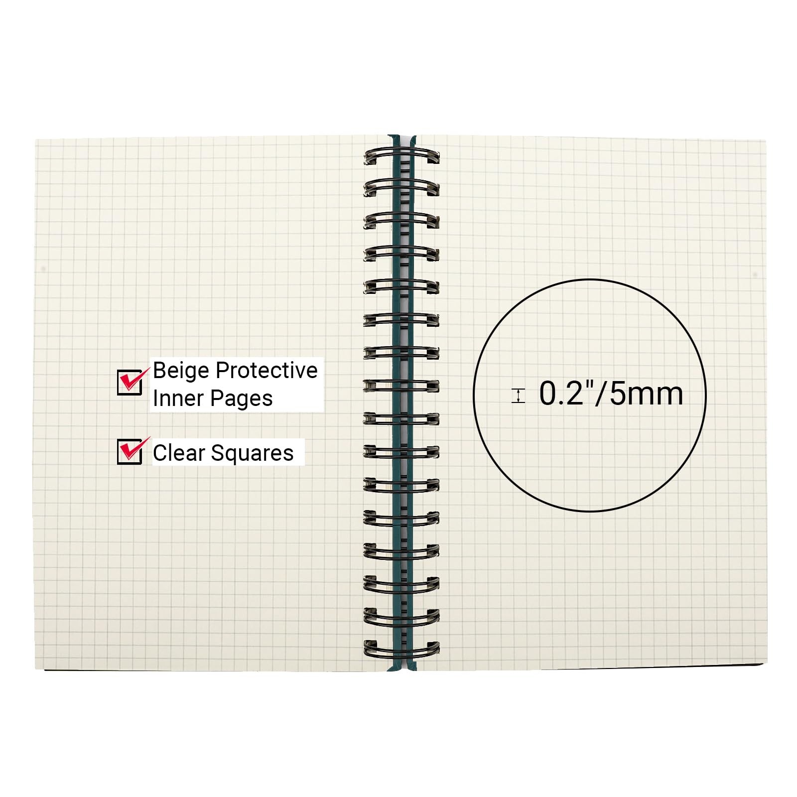 Cahier spirale A5 petits carreaux pour organisation de bureau