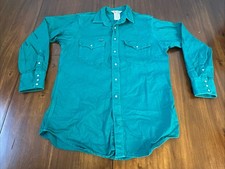 Carhartt Heavy Canvas Workshirt Aqua S01 AQU Size Large Vintage Pearl Snap