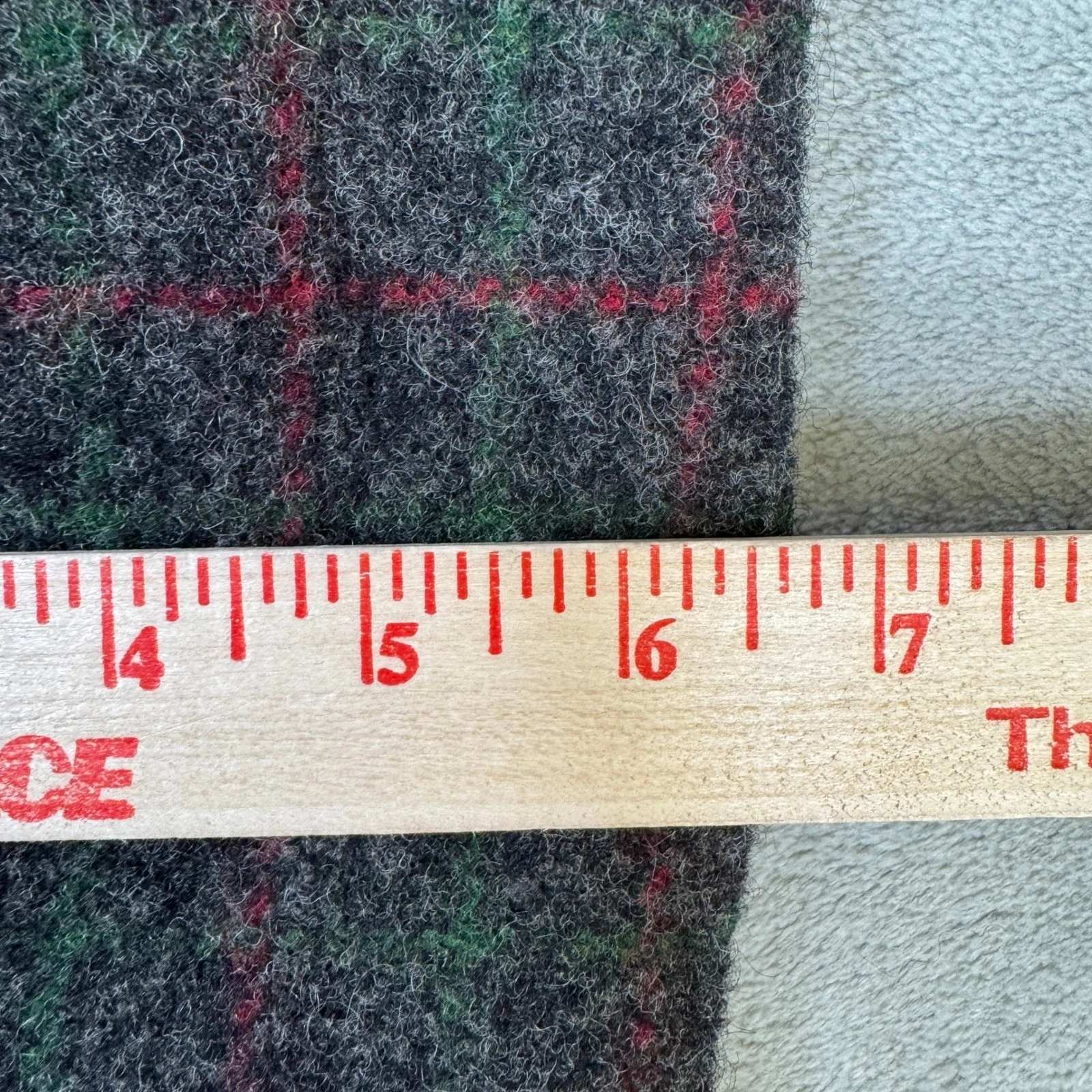 Johnson Woolen Mills Adirondack Plaid Wool Jacket Gray Red Green 10115 Large - product detail image 13