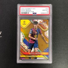 2024-25 Topps Finest UEFA Marc Bernal RC Gold Refractor 50/50 ≈1/1 PSA 10
