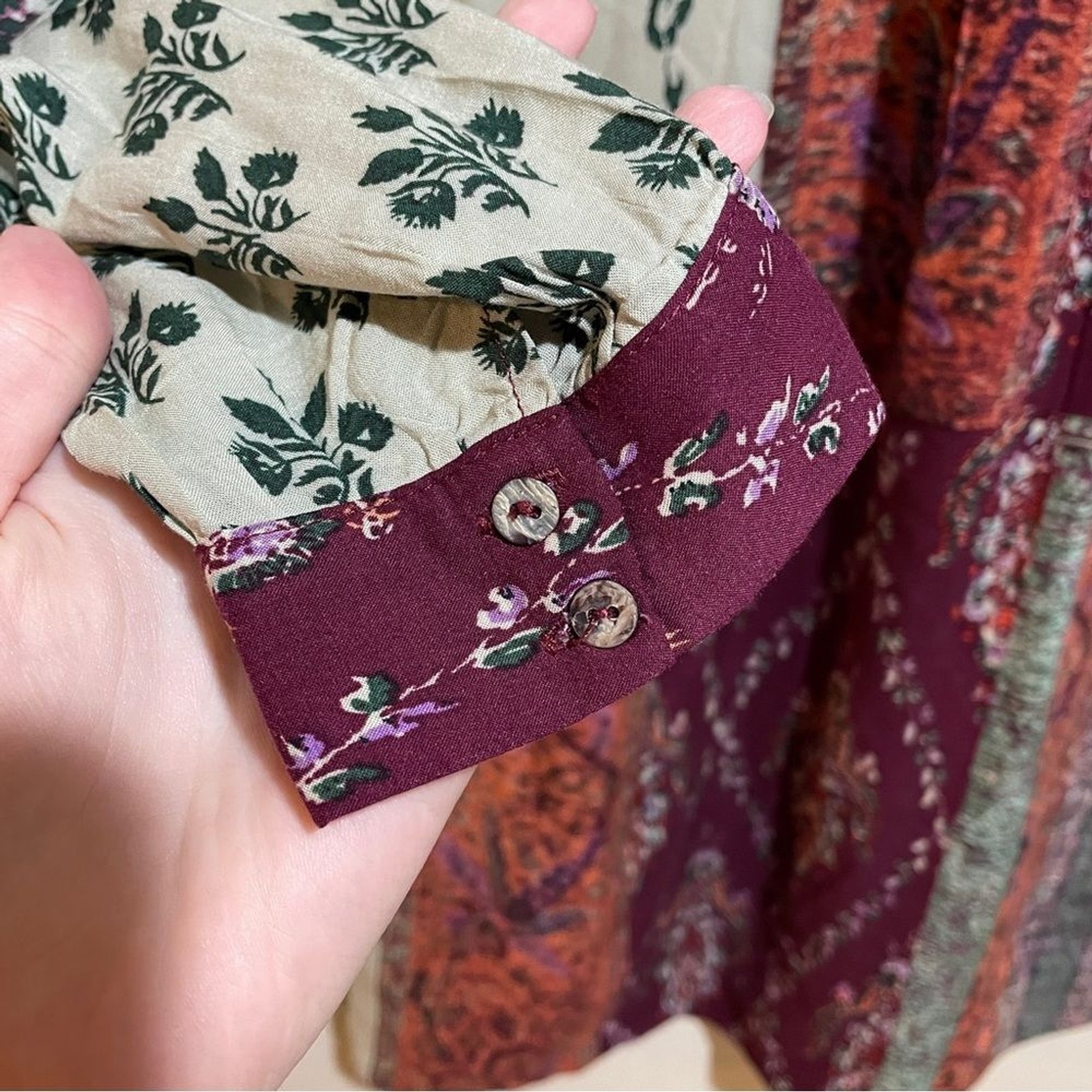 Anthropologie Tiny Patchwork Print Shirtdress Shi… - image 10