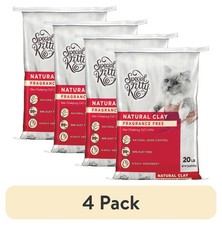  4 pack Special Kitty Non-Clumping Unscented Natural Clay Litter, 20 lbs